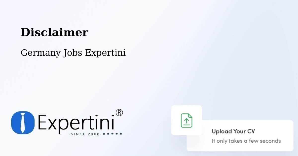 Disclaimer – Minden - Germany Jobs Expertini